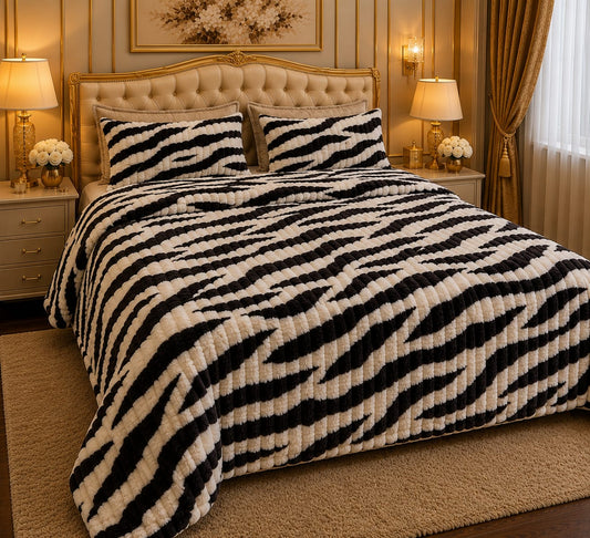 LUXURAY BUBBLE BLANKET 8- ZEBRA GRAY