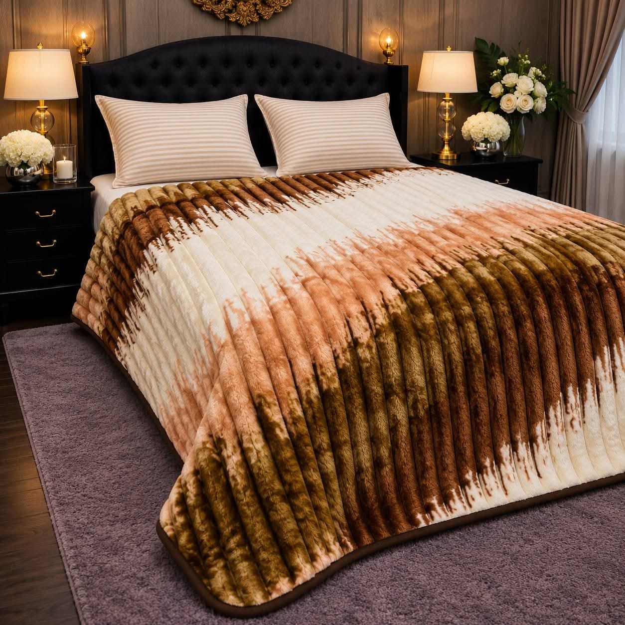 LUXURY BUBBLE BLANKET 5-OFF W BROWN