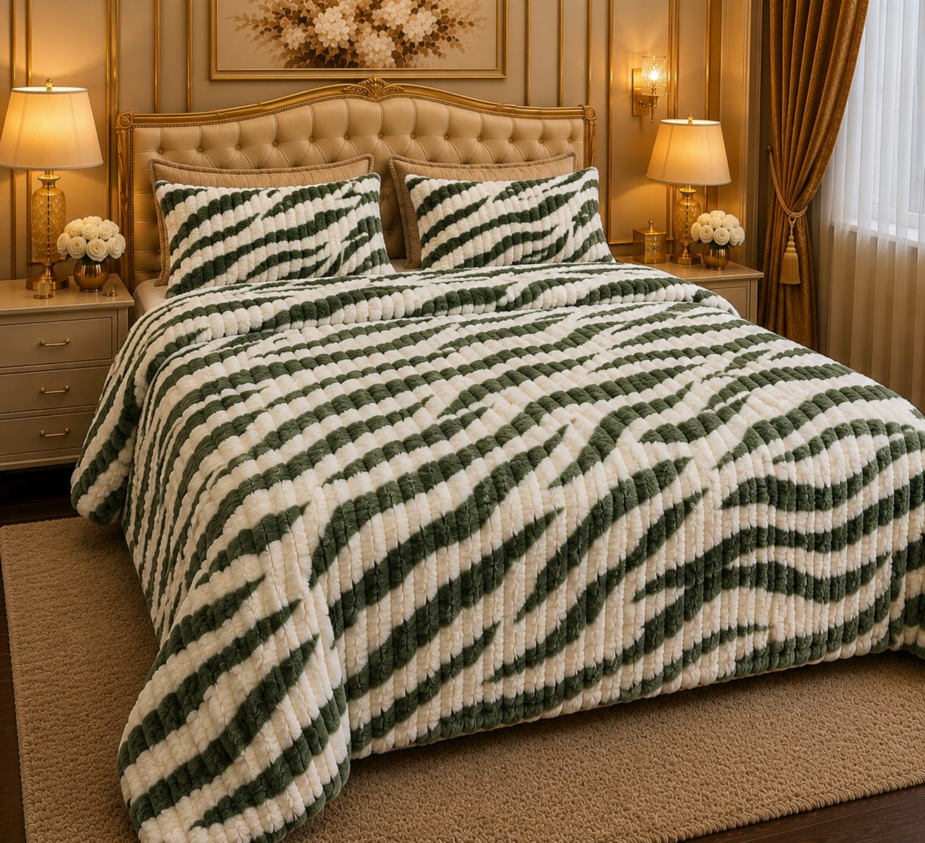 LUXURY BUBBLE BLANKET 3-ZEBRA